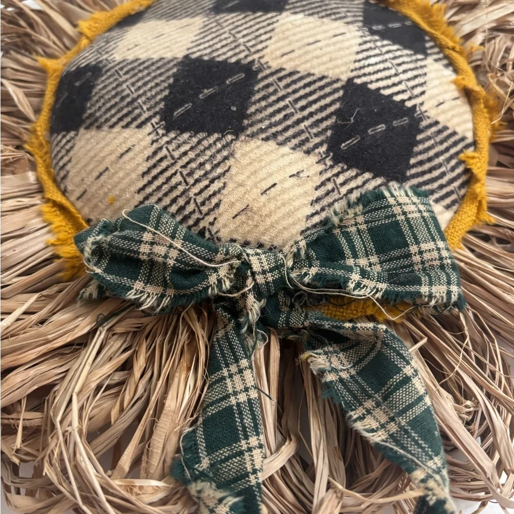 Hand Crafted Checkered Sunflower Accent